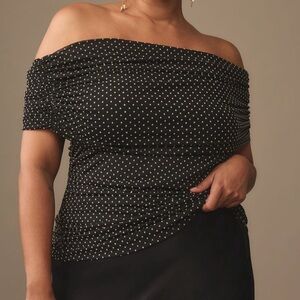 Maeve by Anthropologie NWT XL Off-The-Shoulder Polka Dot Top
